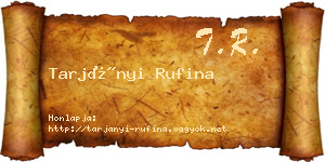 Tarjányi Rufina névjegykártya